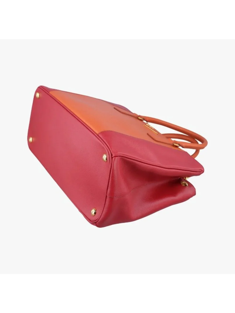 Prada Galleria Orange Red Saffiano Leather 14 Shoulder Bag
